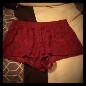 Burgundy Lace shorts